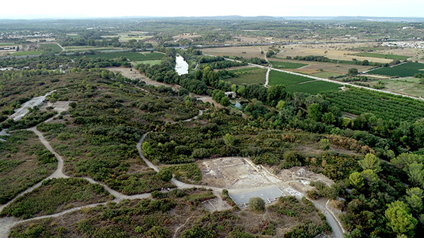 Figure 1 : vue aérienne de l’oppidum d’Ambrussum (cliché : V. Lauras)